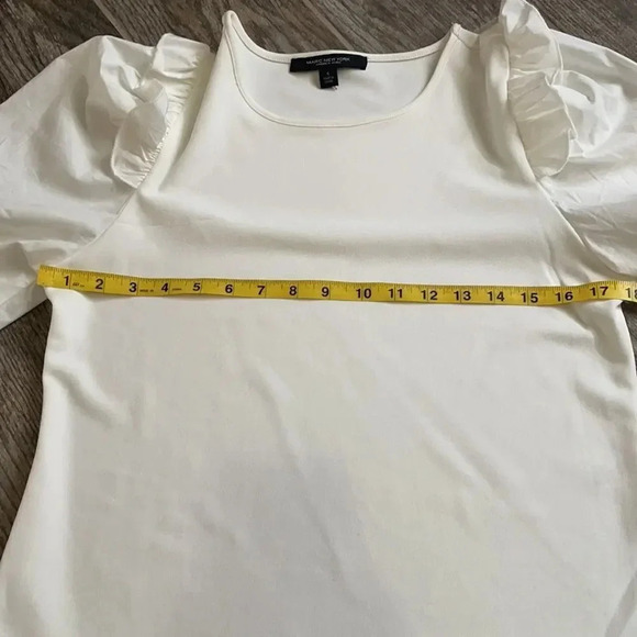 Marc New York puff sleeved top blouse, white. Women’s size Small - Picture 5 of 11
